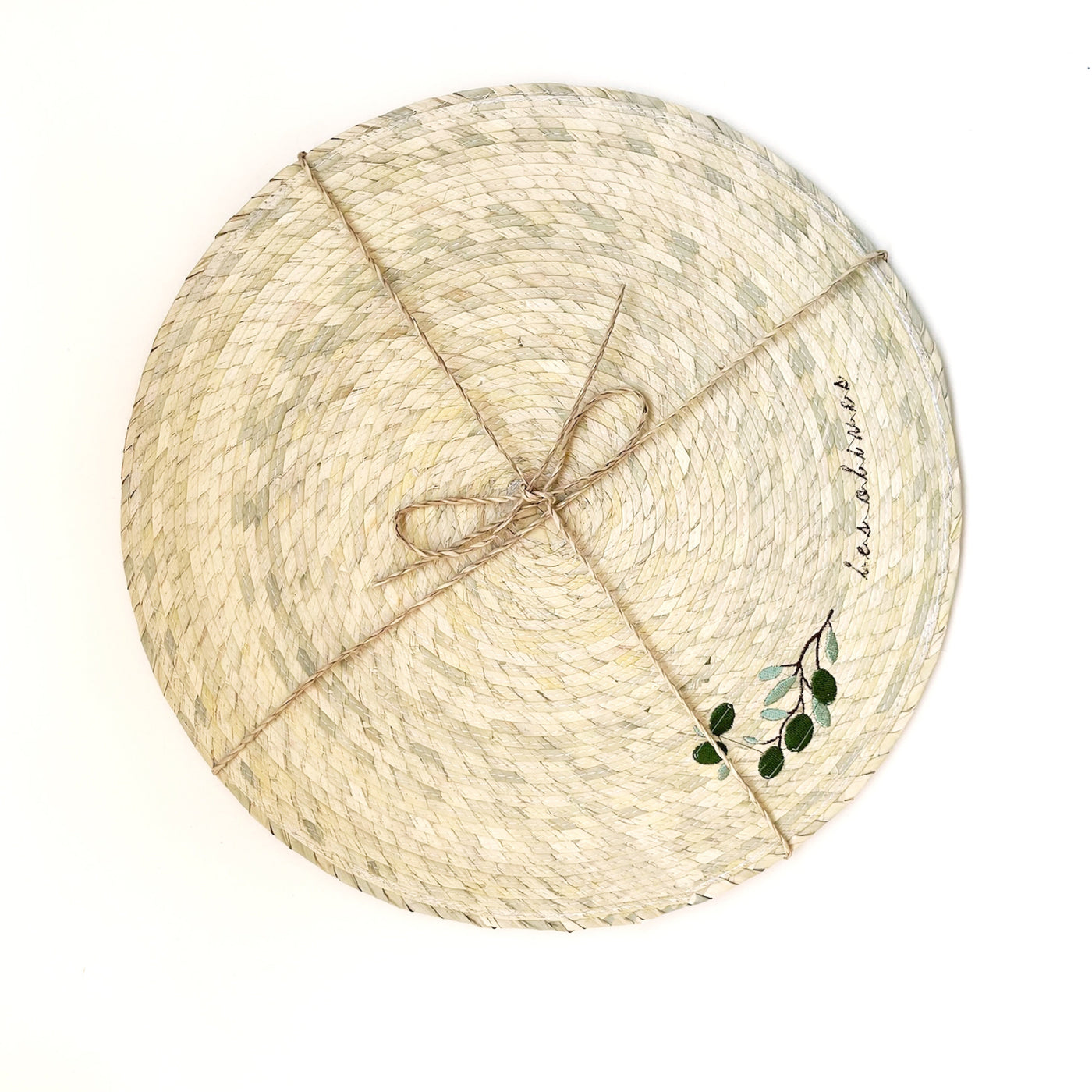 D/2 Palm Double Sided Placemat with Embroidery - Les Olives