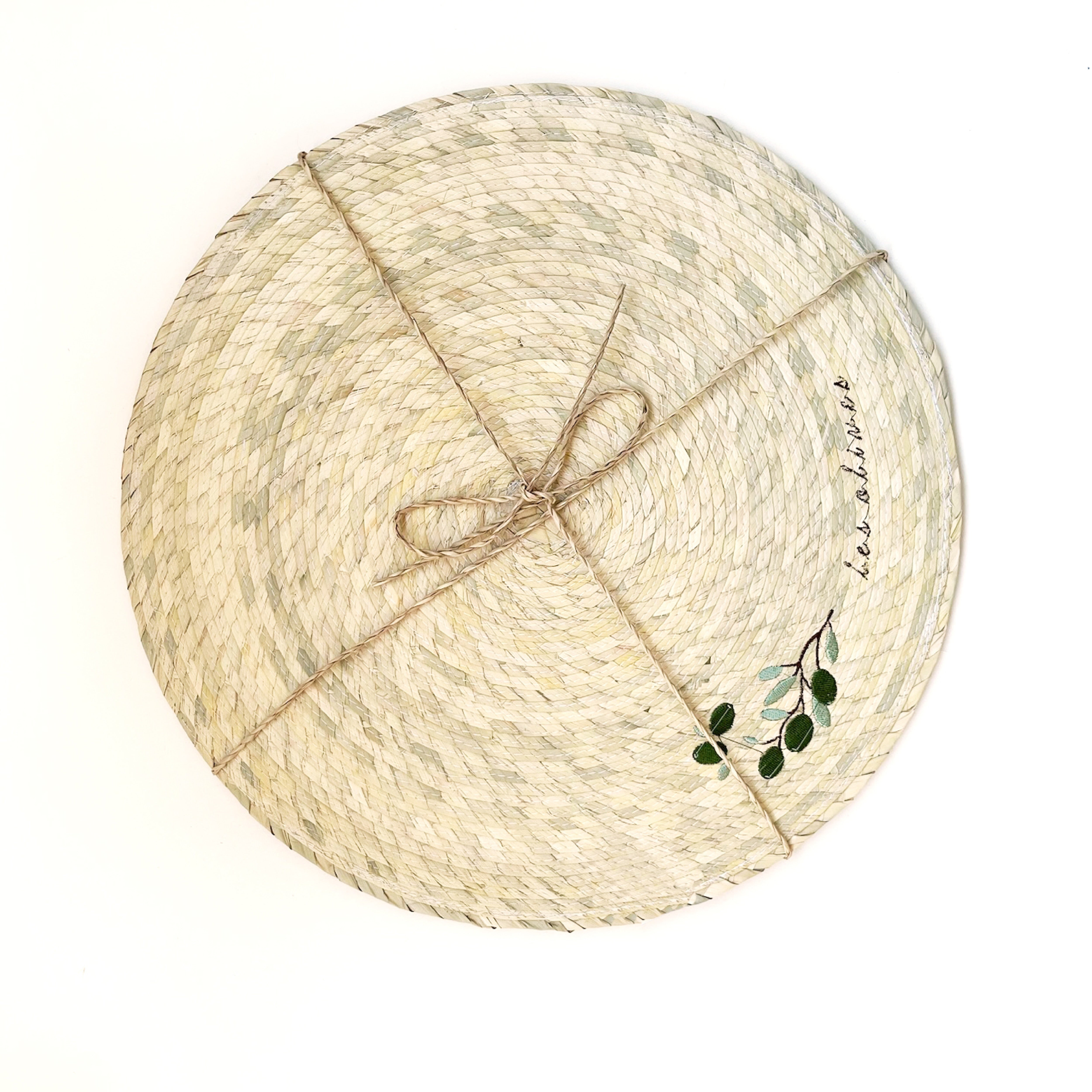 D/2 Palm Double Sided Placemat with Embroidery - Les Olives