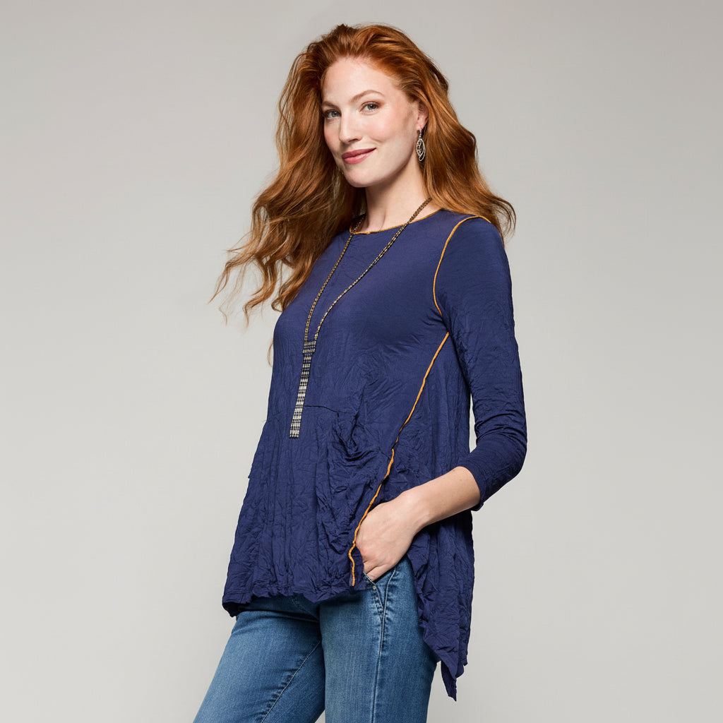 Crushed Tencel Britta Tunic - Deep Indigo