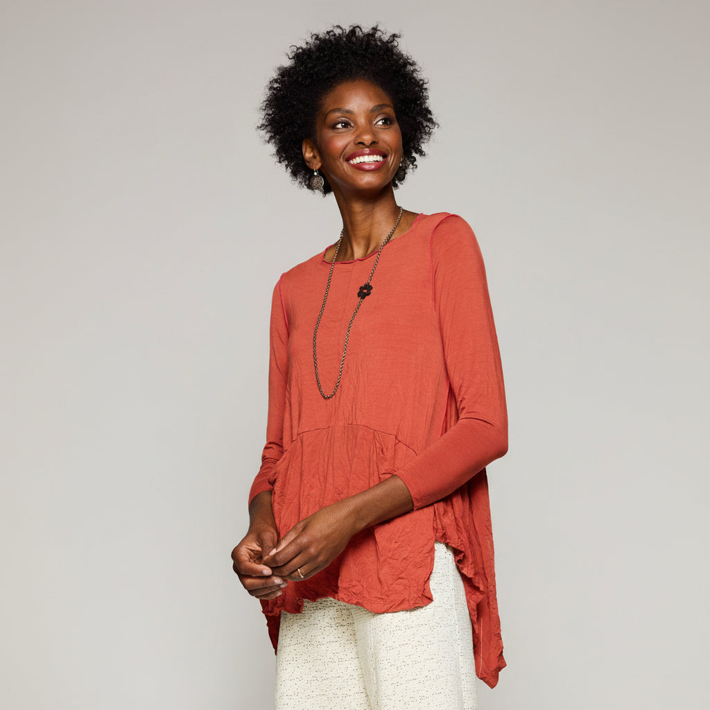 Crushed Tencel Britta Tunic - Cinnamon