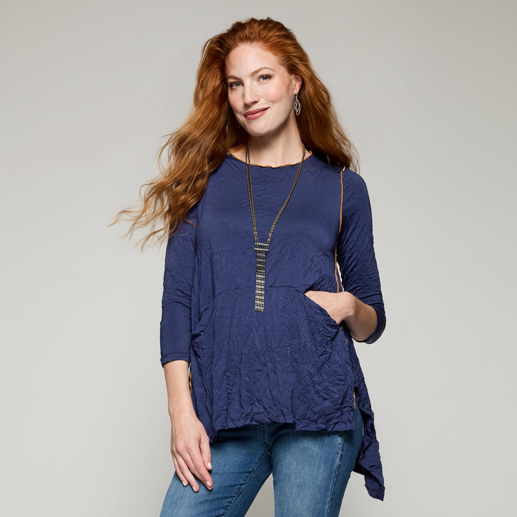 Crushed Tencel Britta Tunic - Deep Indigo