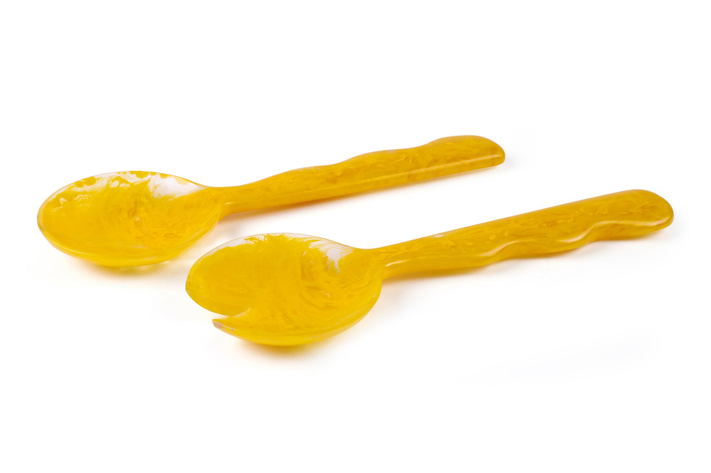 Handcrafted Resin Salad Server, Mustard (Set of 2)