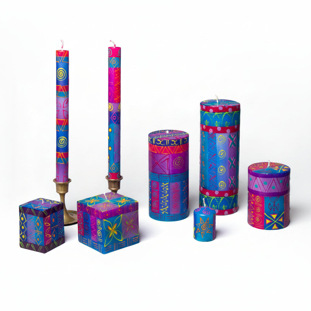 Blue Moon Painted Candles