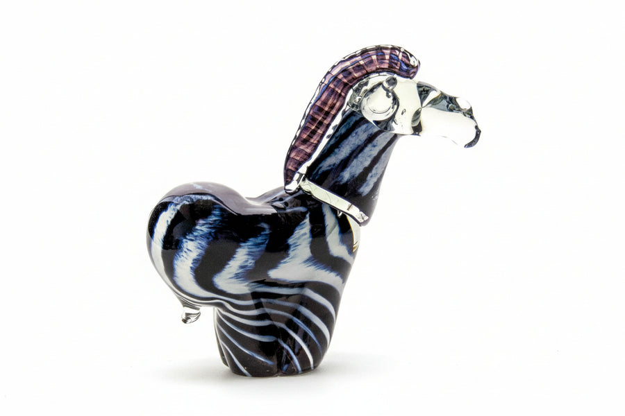 Hand Blown Glass Zebra