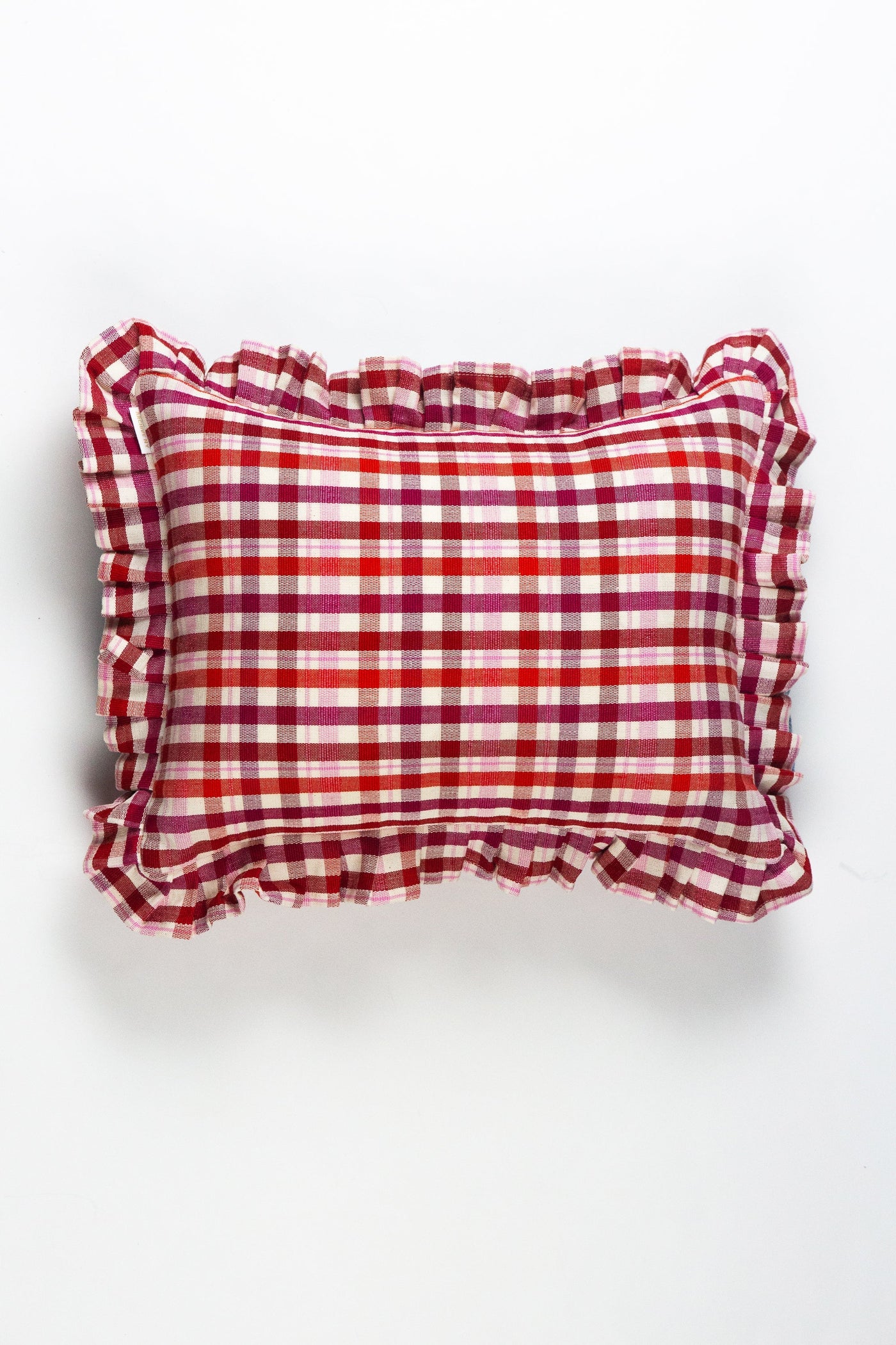 Archive NY Noel Handmade Ruffle Plaid Pillow, 15"x20"