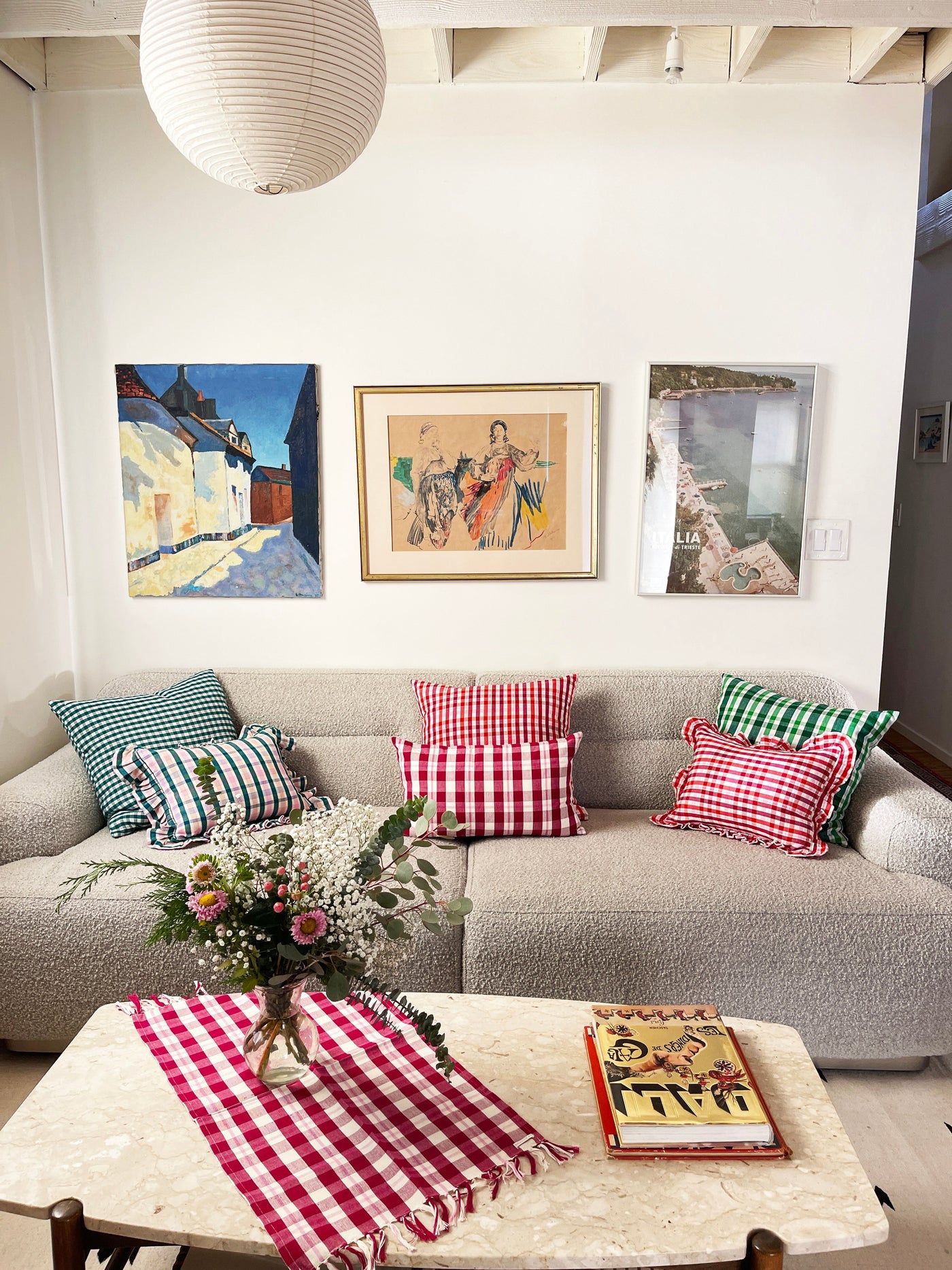 Archive NY Noel Handmade Plaid Square Pillow, 20"x 20"