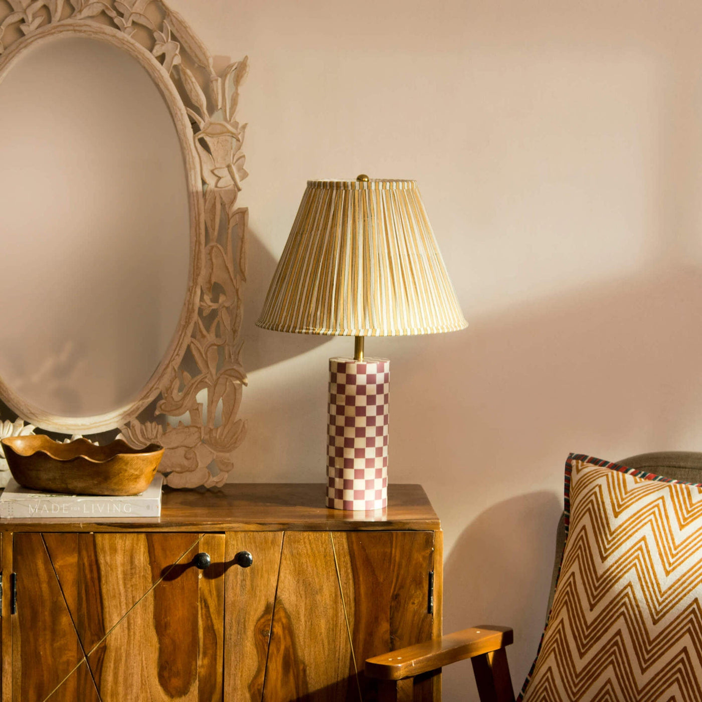 Handcrafted Accent Lamp Shade, Candystripe