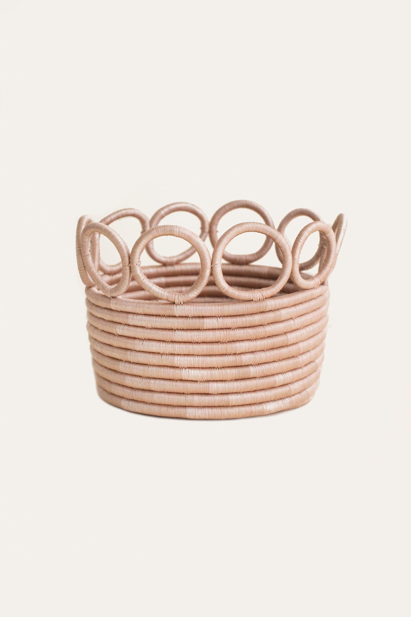 Handmade Ikamba Decorative Basket, Mauve