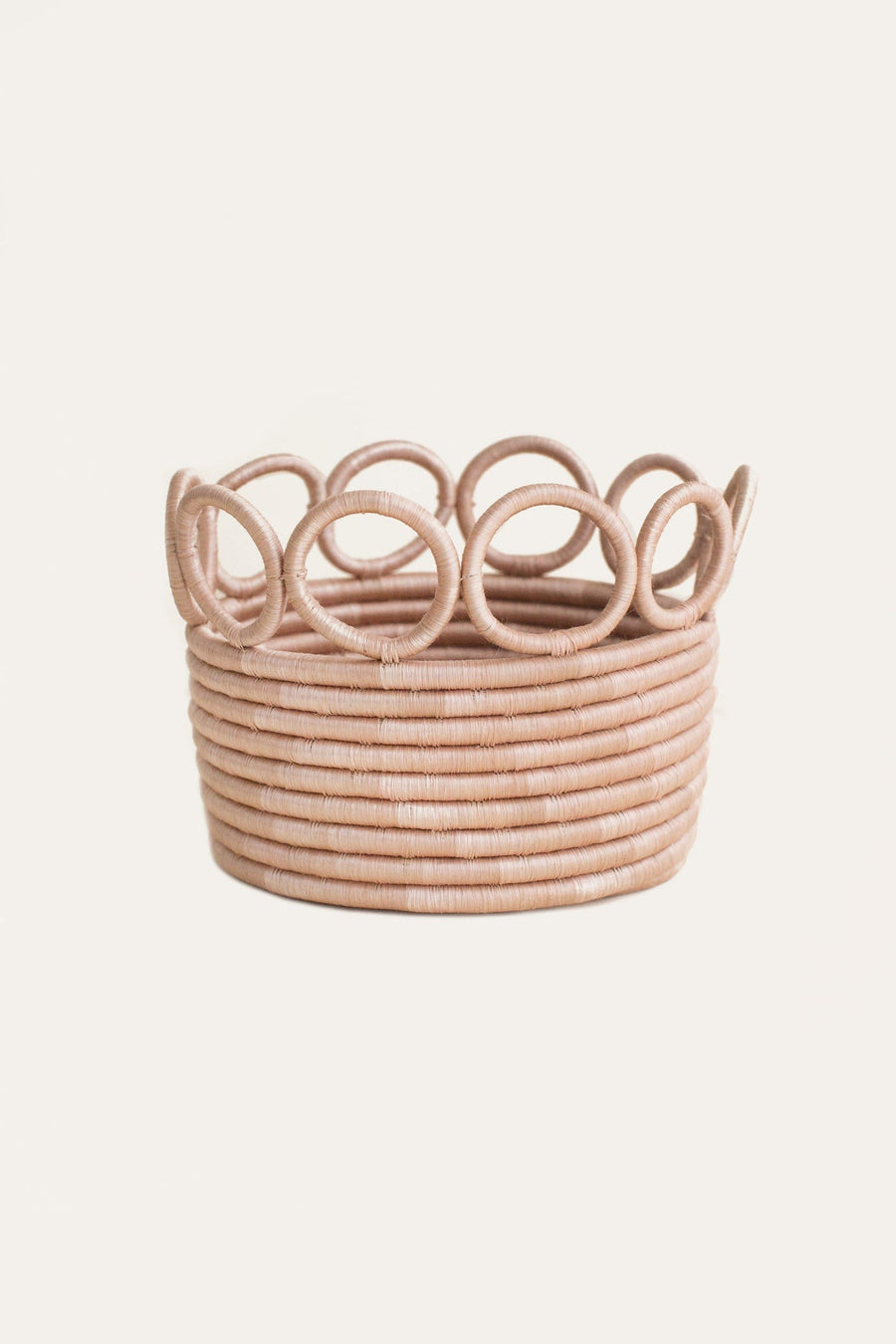 Handmade Ikamba Decorative Basket, Mauve