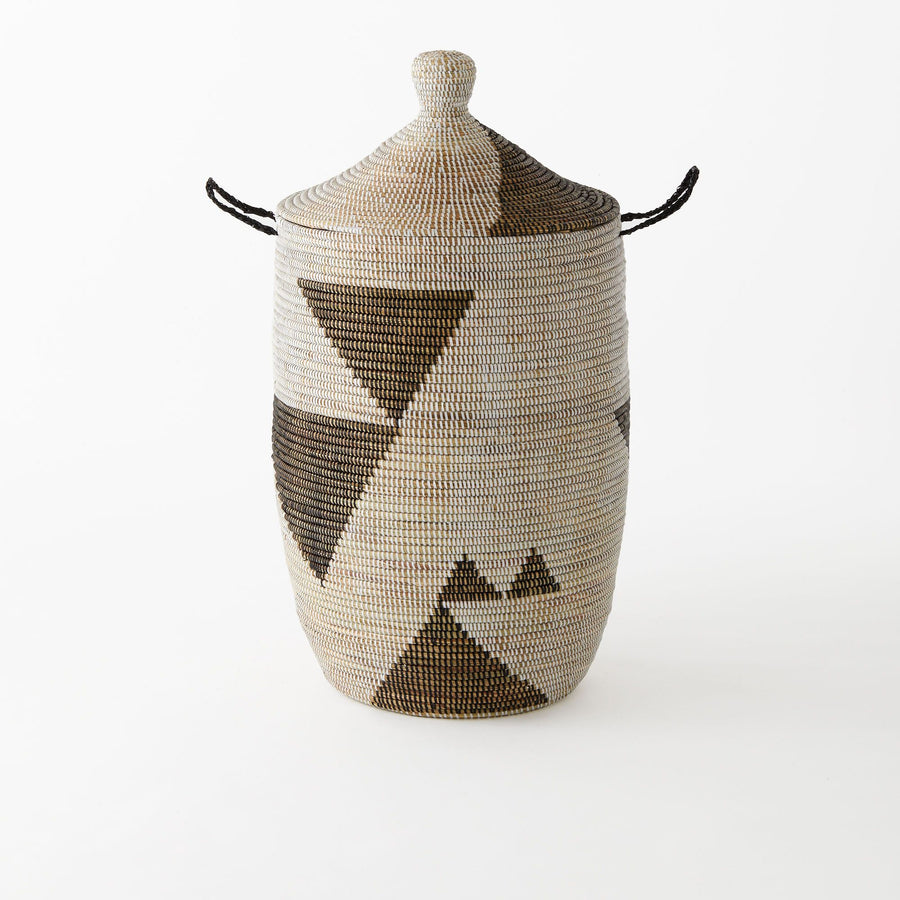 Handwoven Graphic Print Storage Basket, 28"