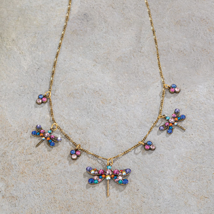 Dazzling Rainbow Dragonfly Necklace