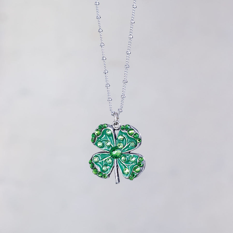 ''Crystal Clovers'' Necklace