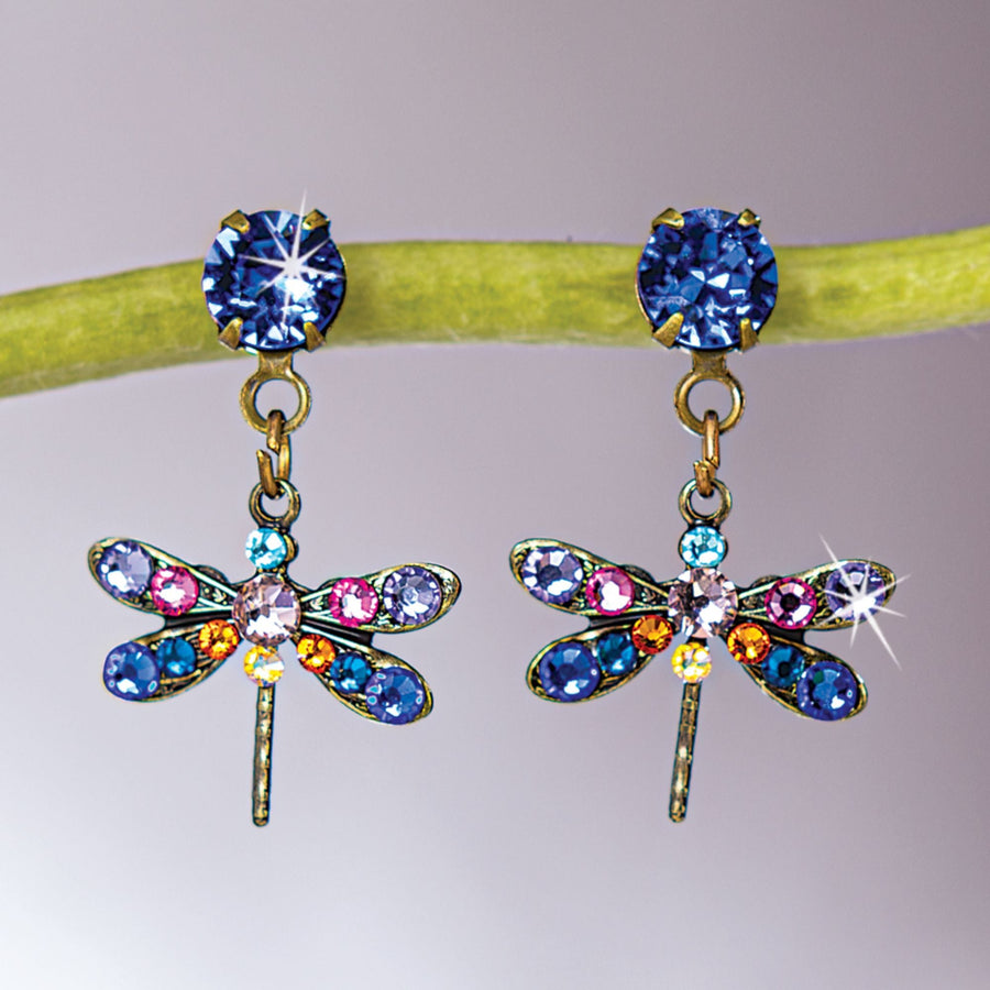 Dazzling Rainbow Dragonfly Earrings
