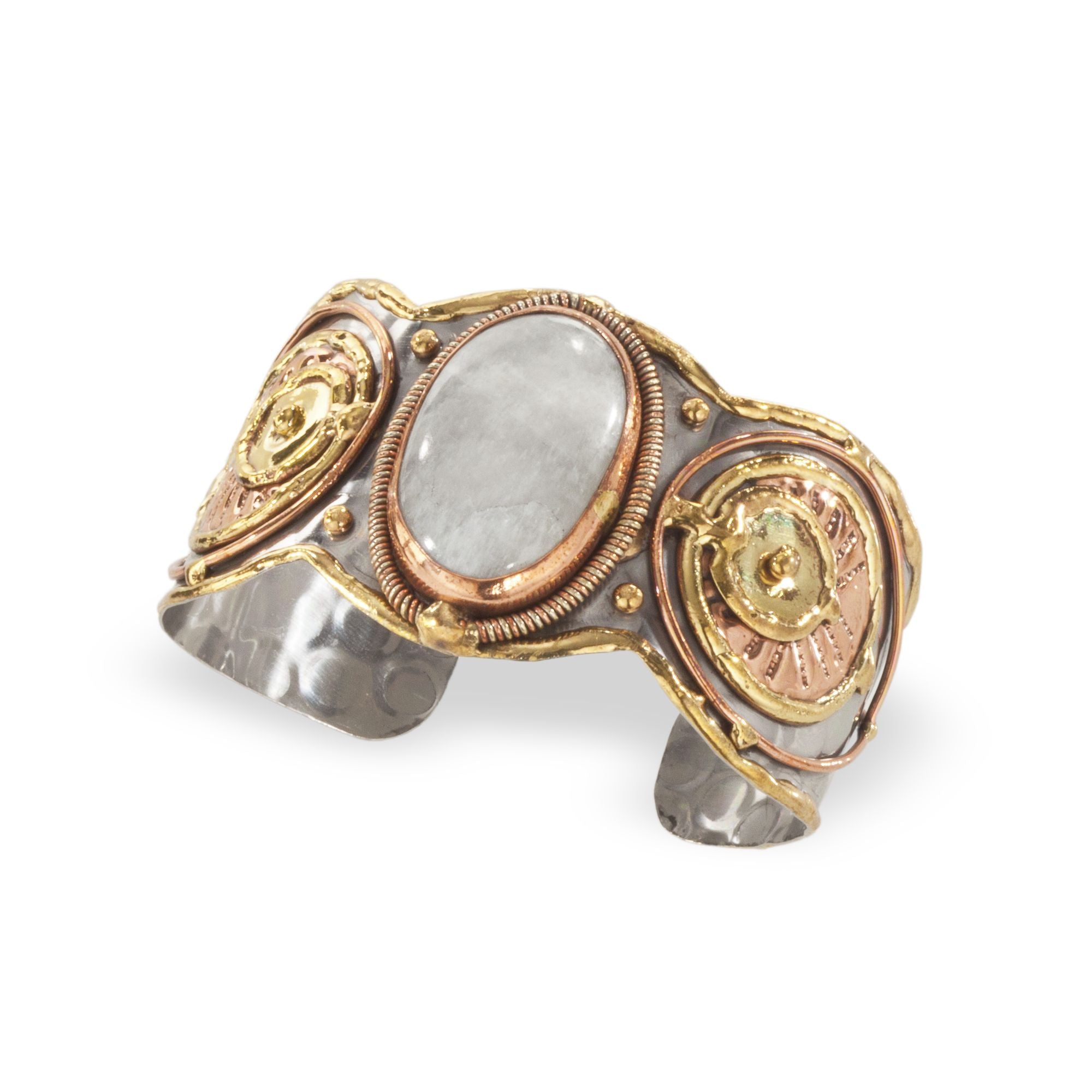 Moonstone Mixed Metal Adjustable Cuff (Preorder)