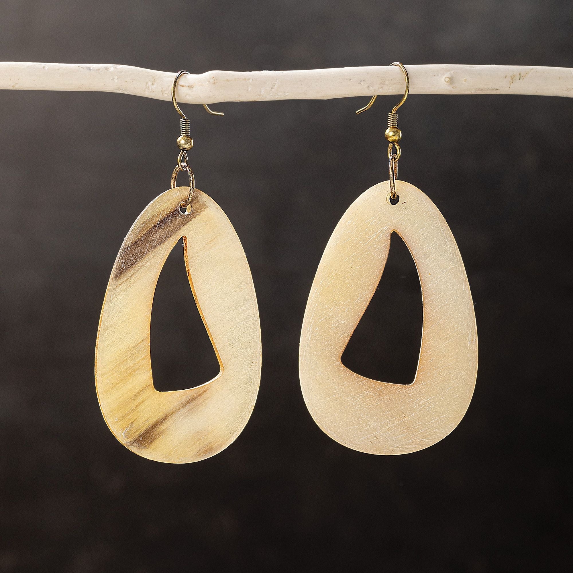 River Bank Upcycled Horn Earrings