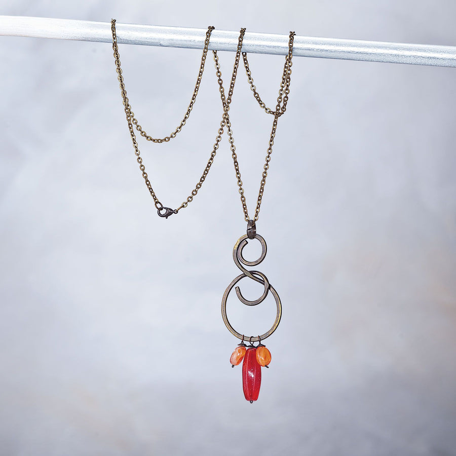 Carnelian Stone ''Blood Orange Beauty'' Necklace