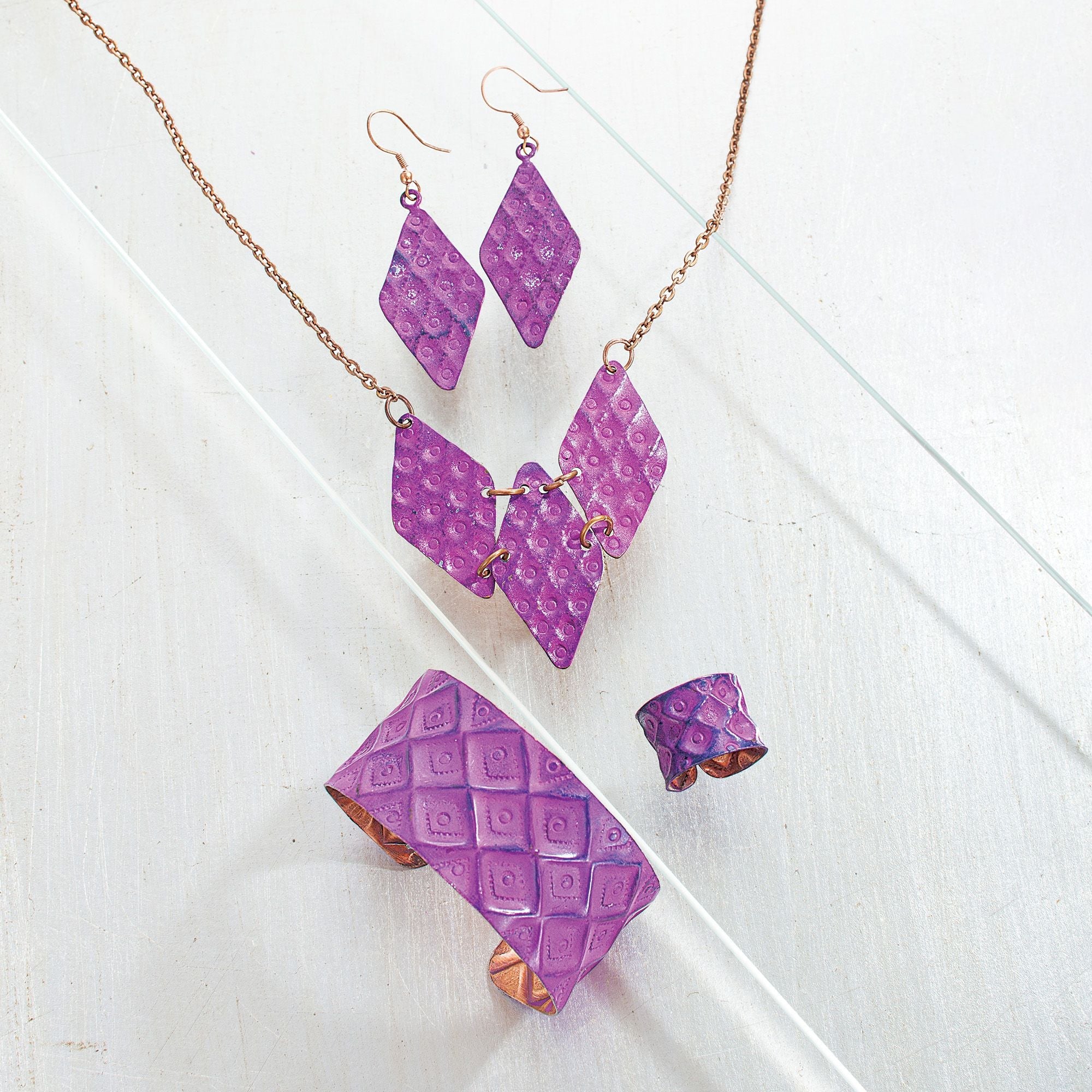 Purple Twilight Copper Earrings