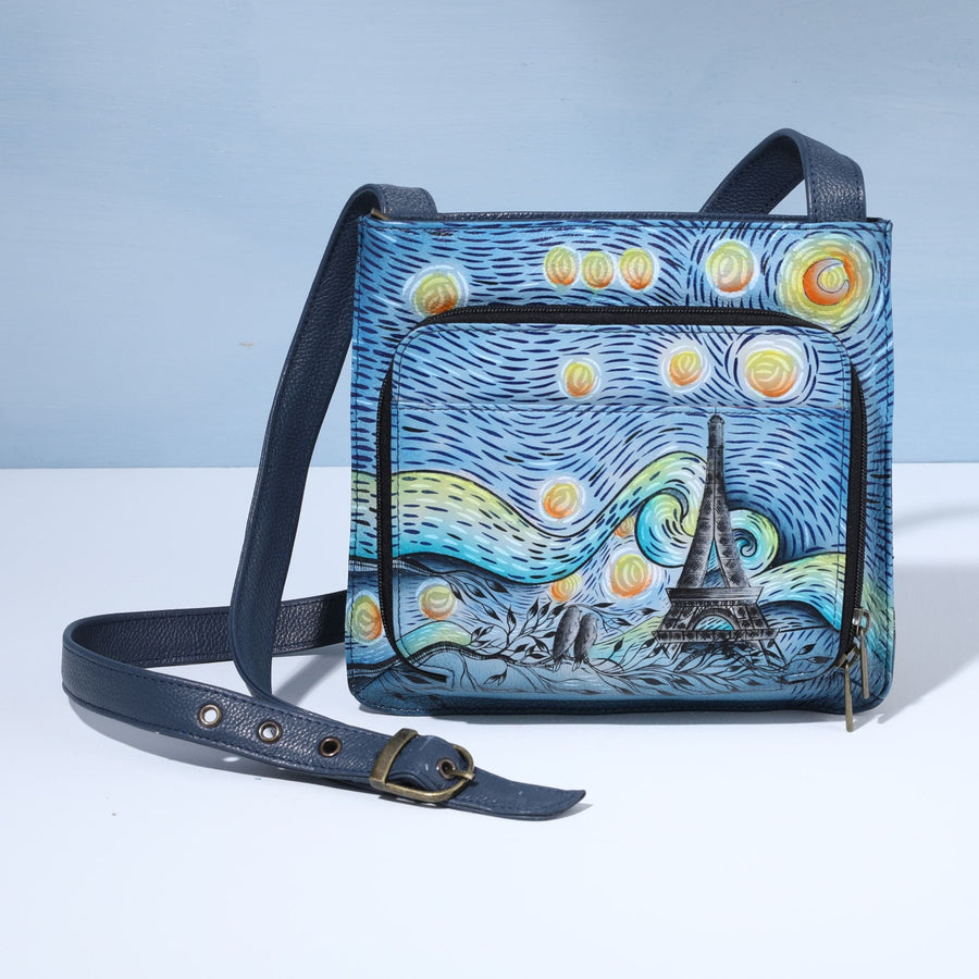Hand-Painted A Night In Paris Crossbody