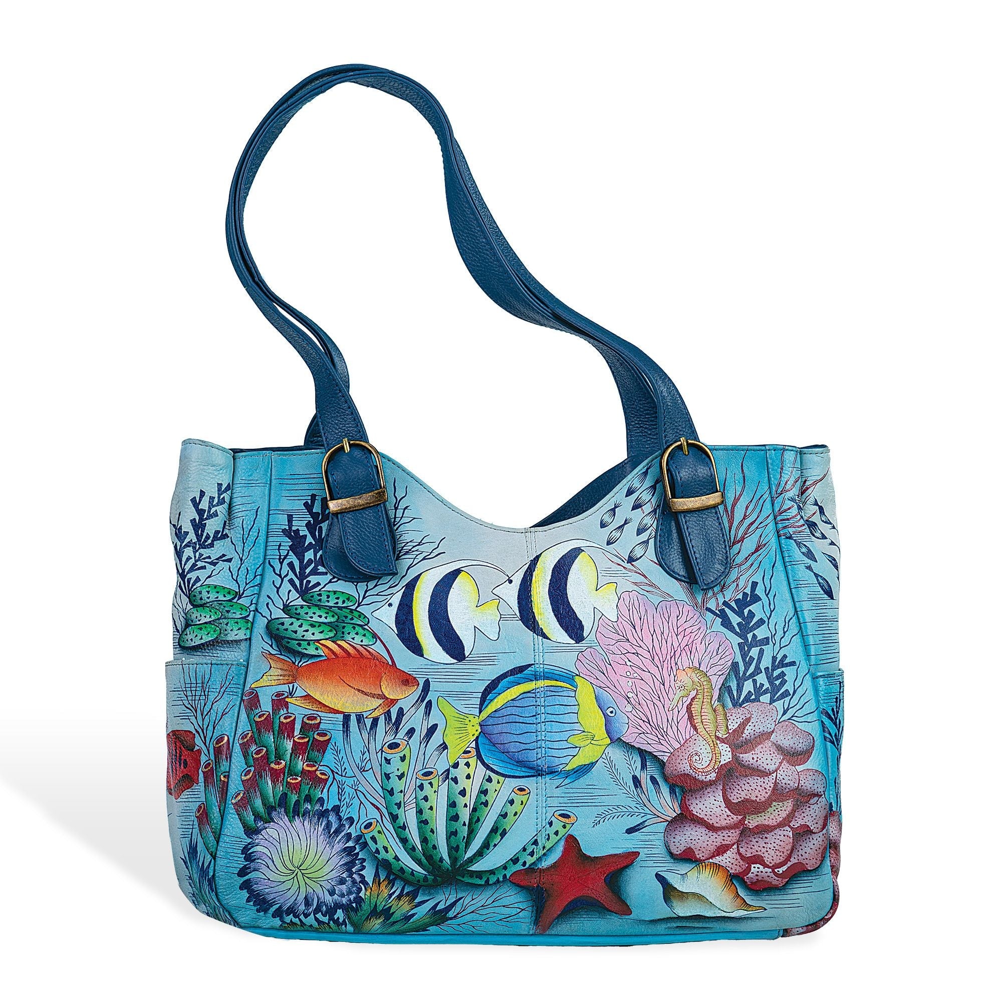 Seascape Hand-Painted Shoulder Bag