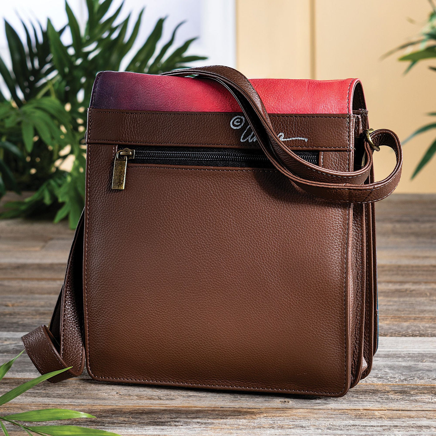 Hand-Painted Safari Twilight Crossbody Bag Uno Alla Volta