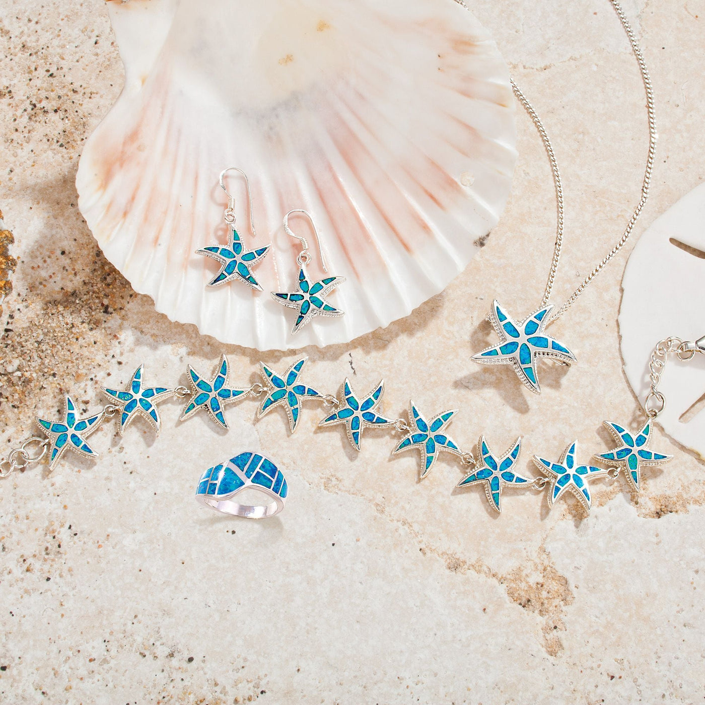 Blue Opal Starfish Bracelet