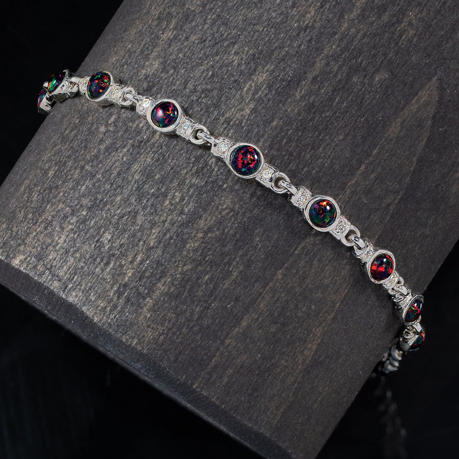 Black Opal & Diamond Bracelet
