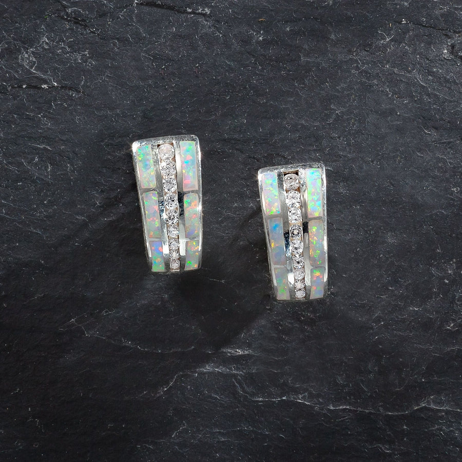 Opal Half Moon Earrings