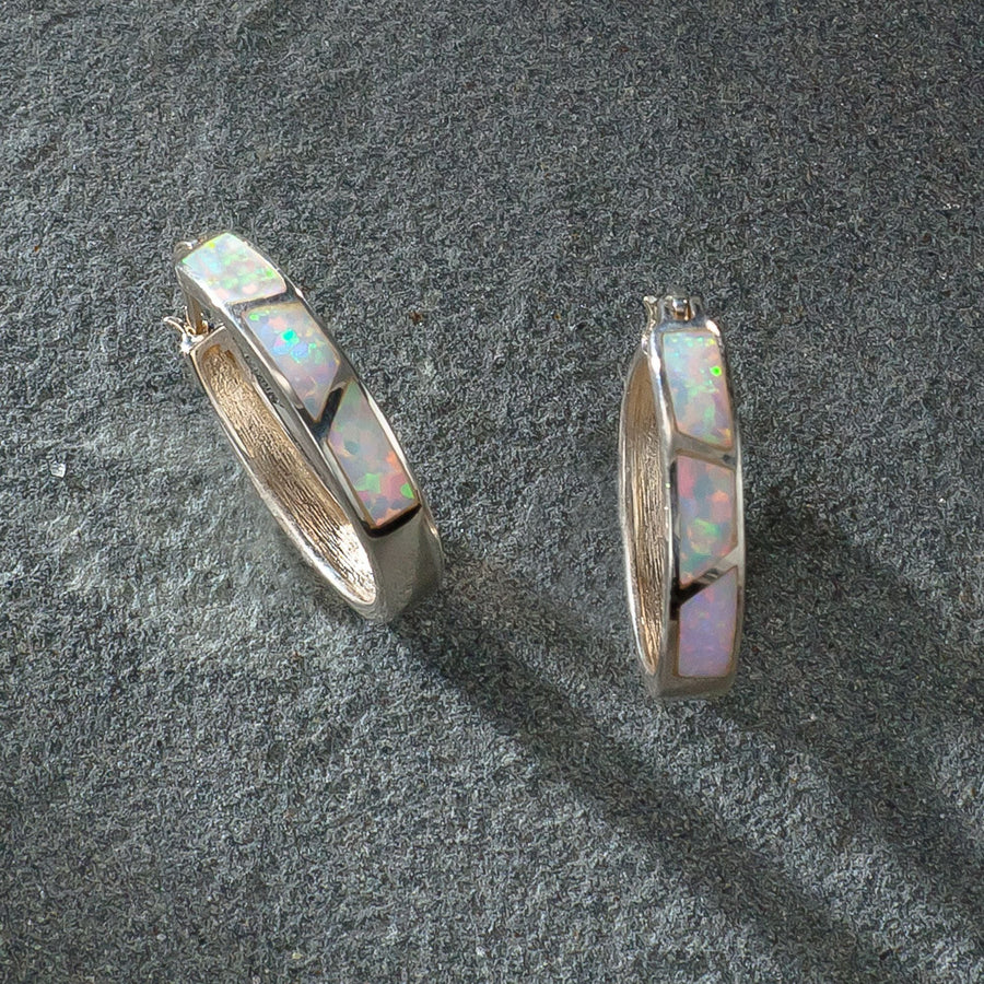 Dazzling Opal Hoop Earrings