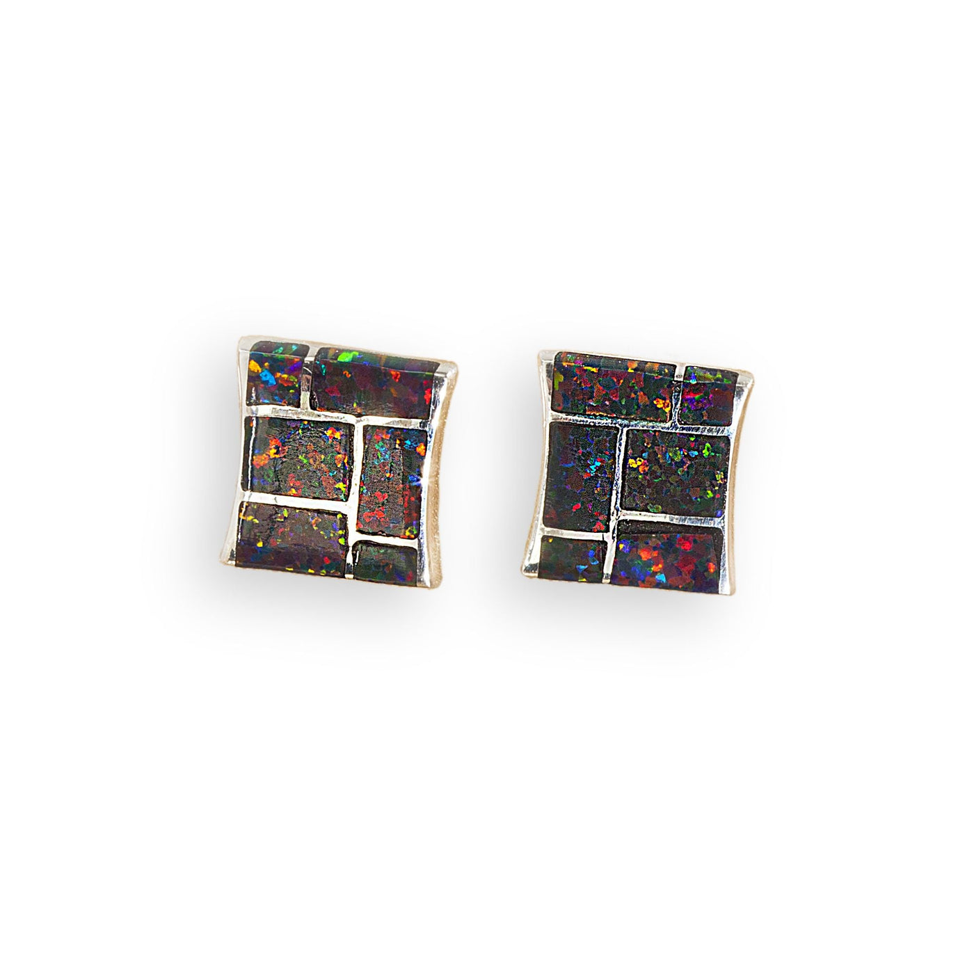 Black Opal Square Earrings