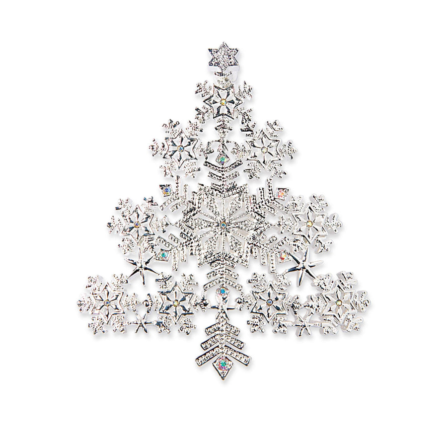 Swarovski Crystal Snowflake Christmas Tree Brooch