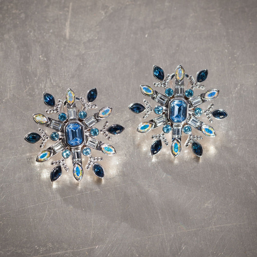 Blue Snowflake Earrings