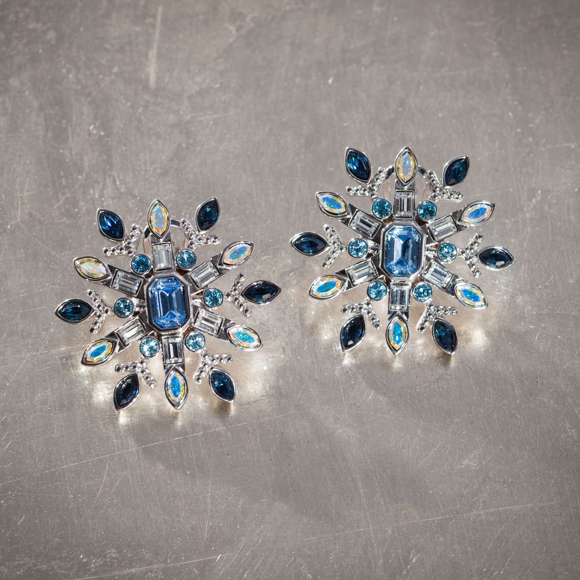 Blue Snowflake Earrings