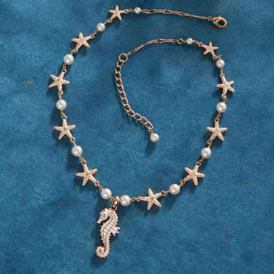 Coastal Seahorse & Starfish Necklace