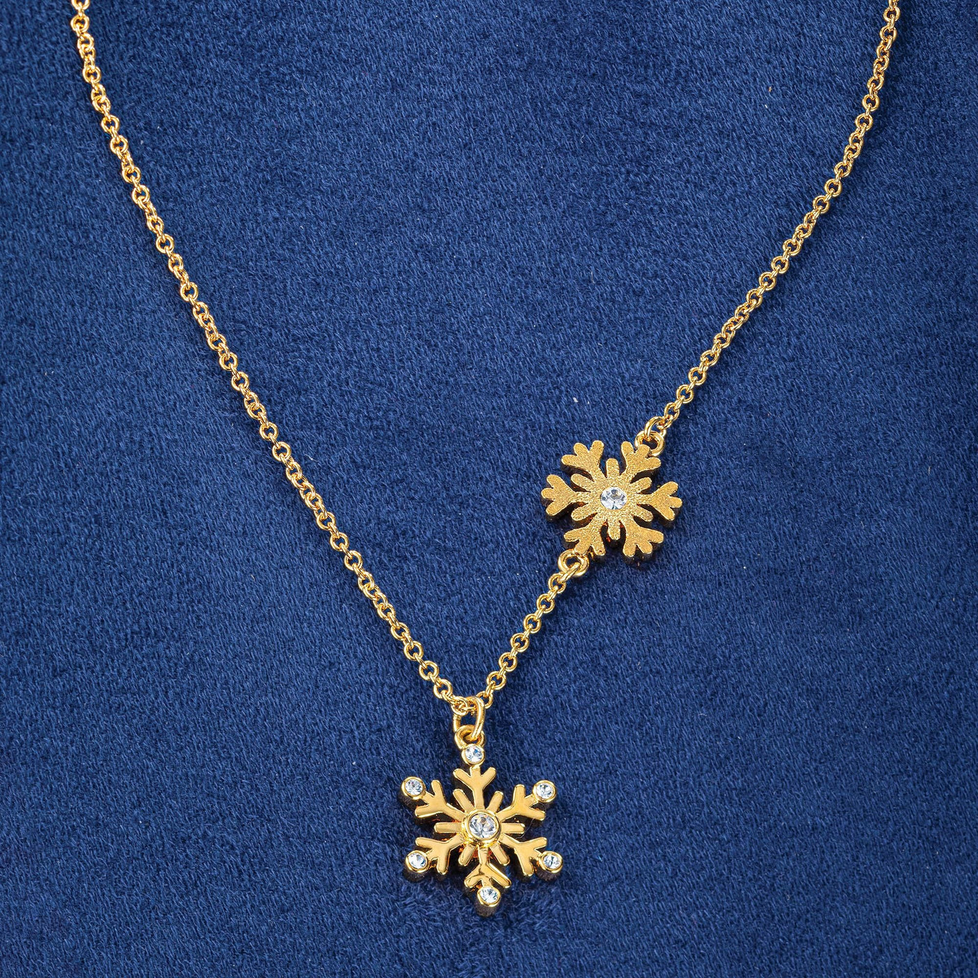 Gold Crystal Snowflake Necklace