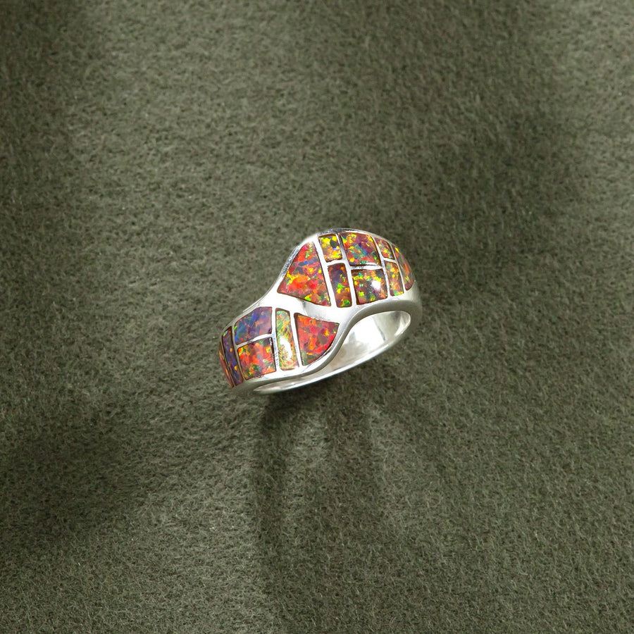 Sterling Silver & Mexican Fire Opal Ring