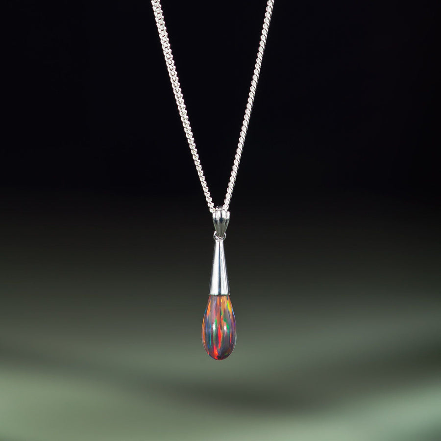 Mexican Opal Teardrop Necklace