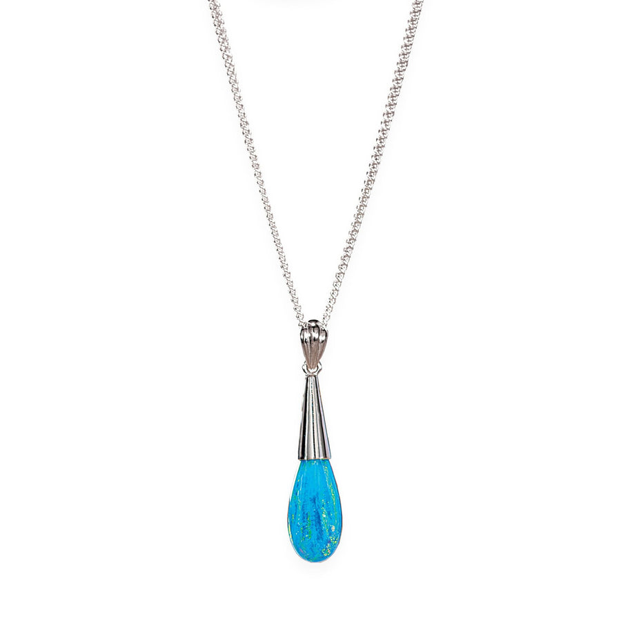 Blue Opal Teardrop Necklace