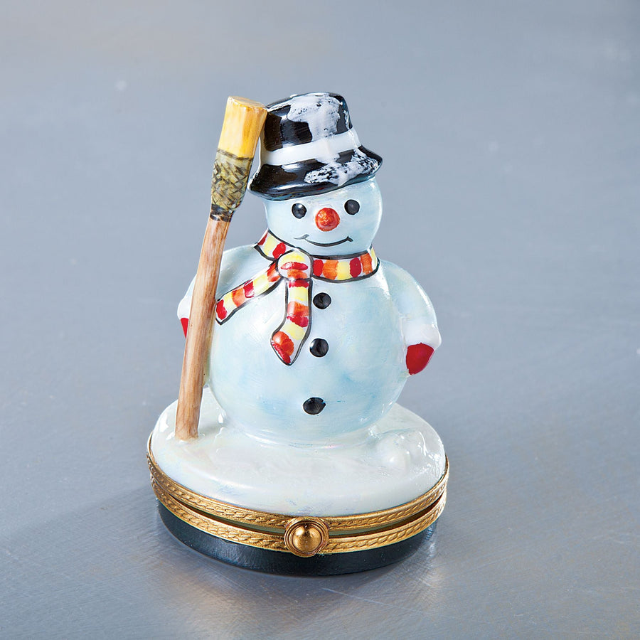 Limoges Porcelain Snowman Box