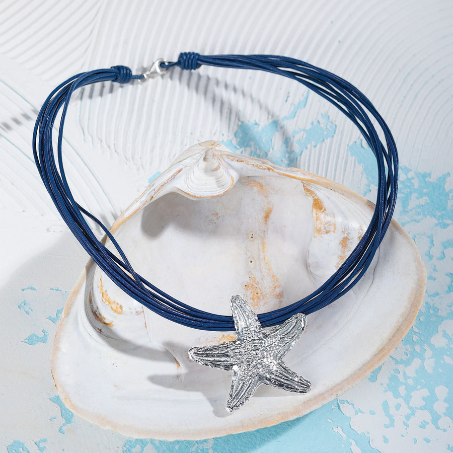 Silvery Starfish Necklace