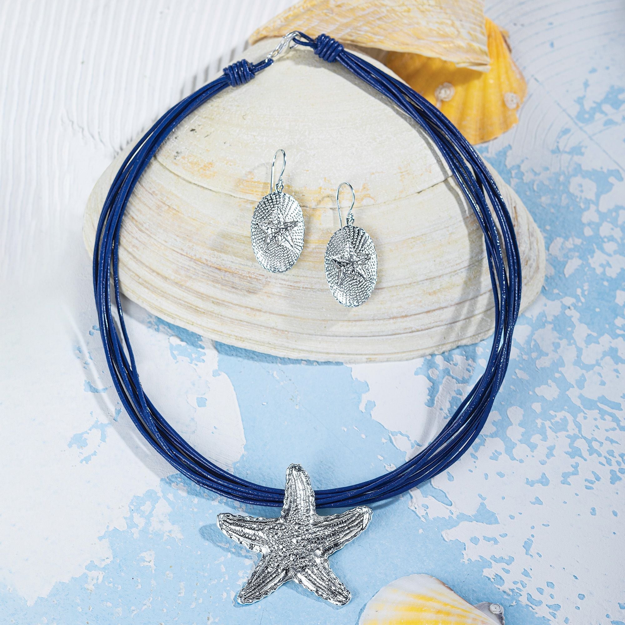 Silvery Starfish Earrings