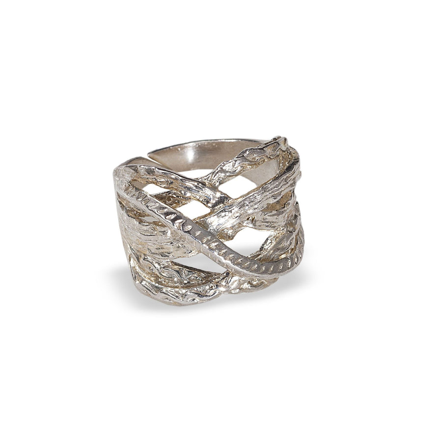 Sterling Silver Braided Adjustable Ring