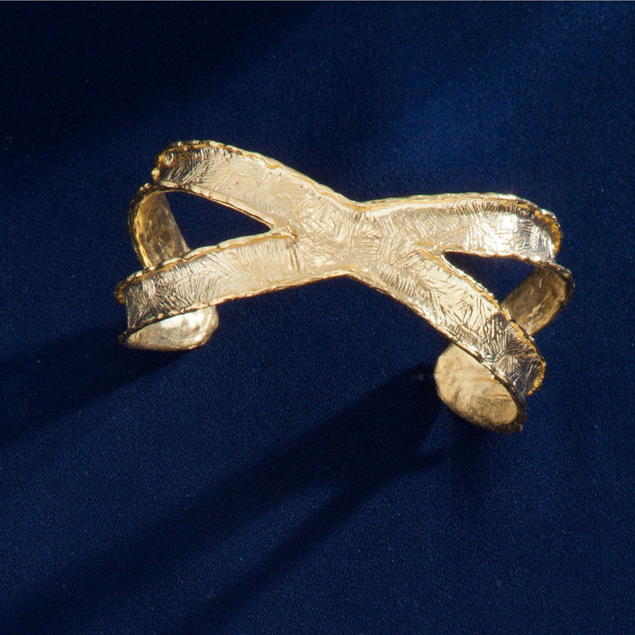 Textured Gold Cuff Bracelet