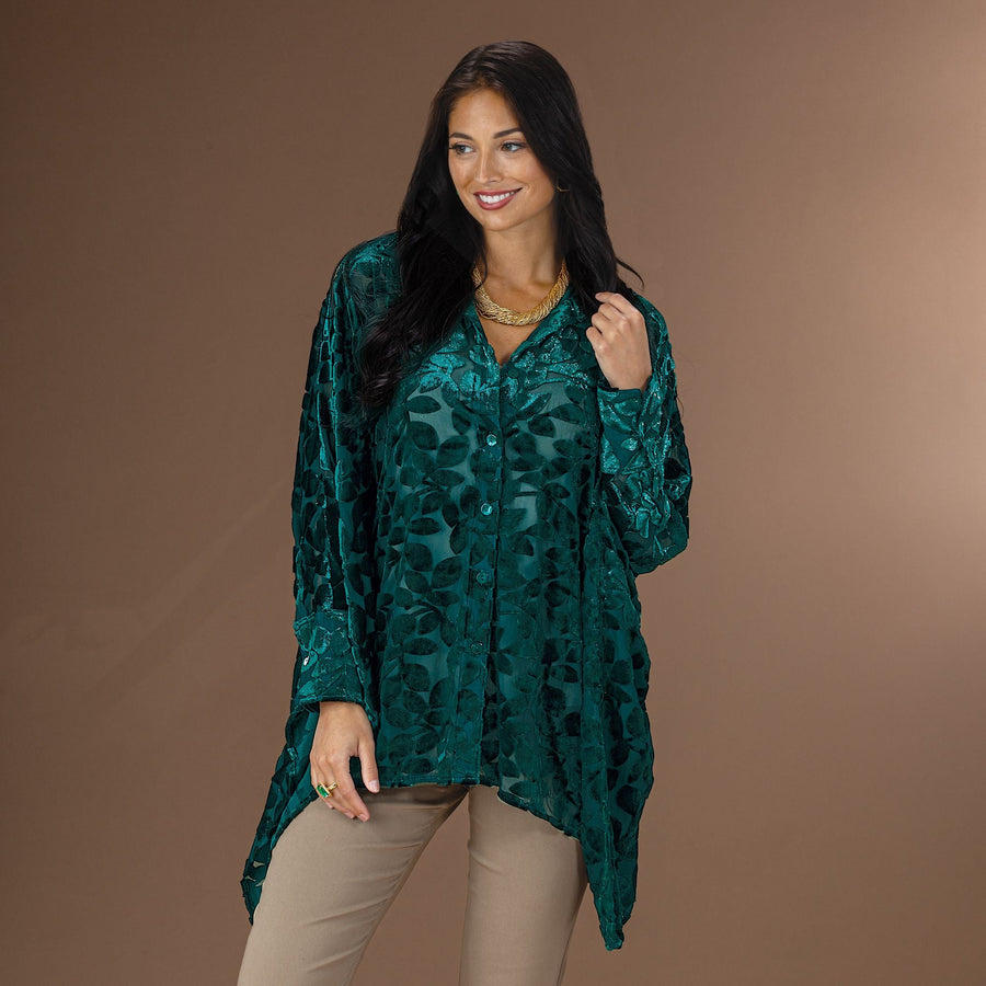 Chic In Green Batwing Blouse