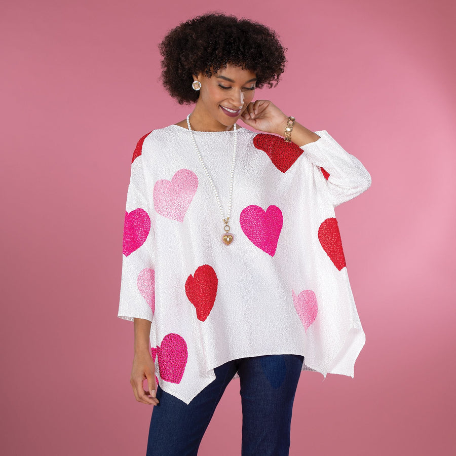 Sparkling Hearts Crinkle Tunic