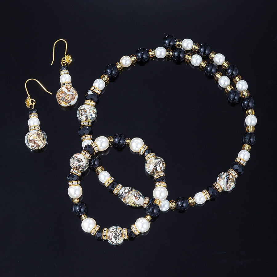 Murano Glass Oro E Perla 3 Piece Jewelry Set