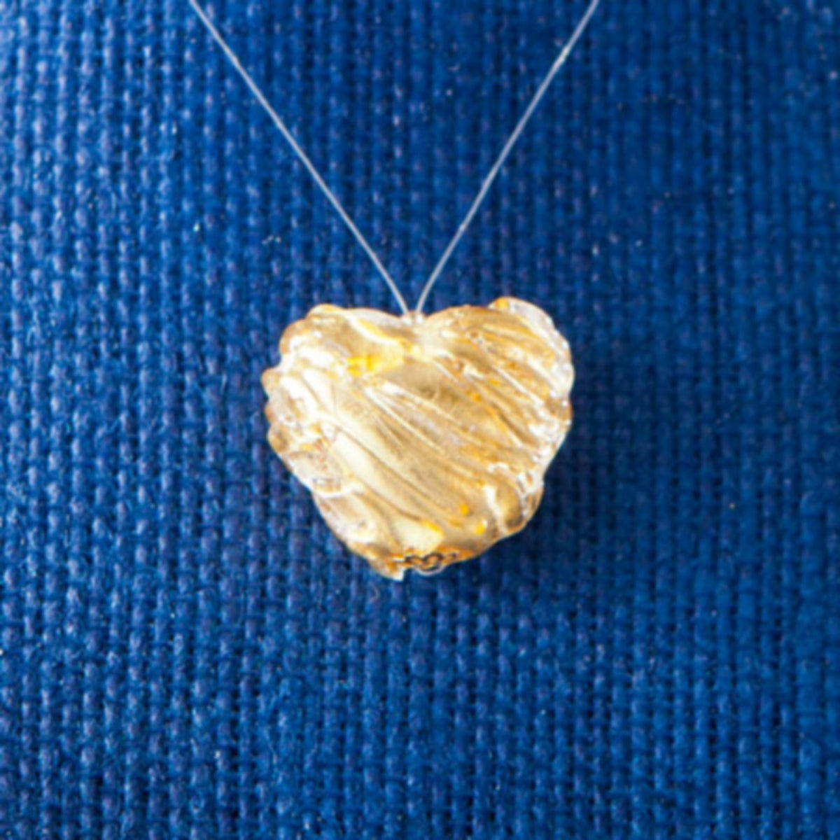 Murano Glass Gold-Infused Illusion Heart Necklace (Preorder)