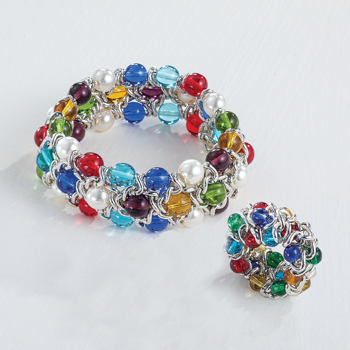Murano Glass Colorful Orbs Ring