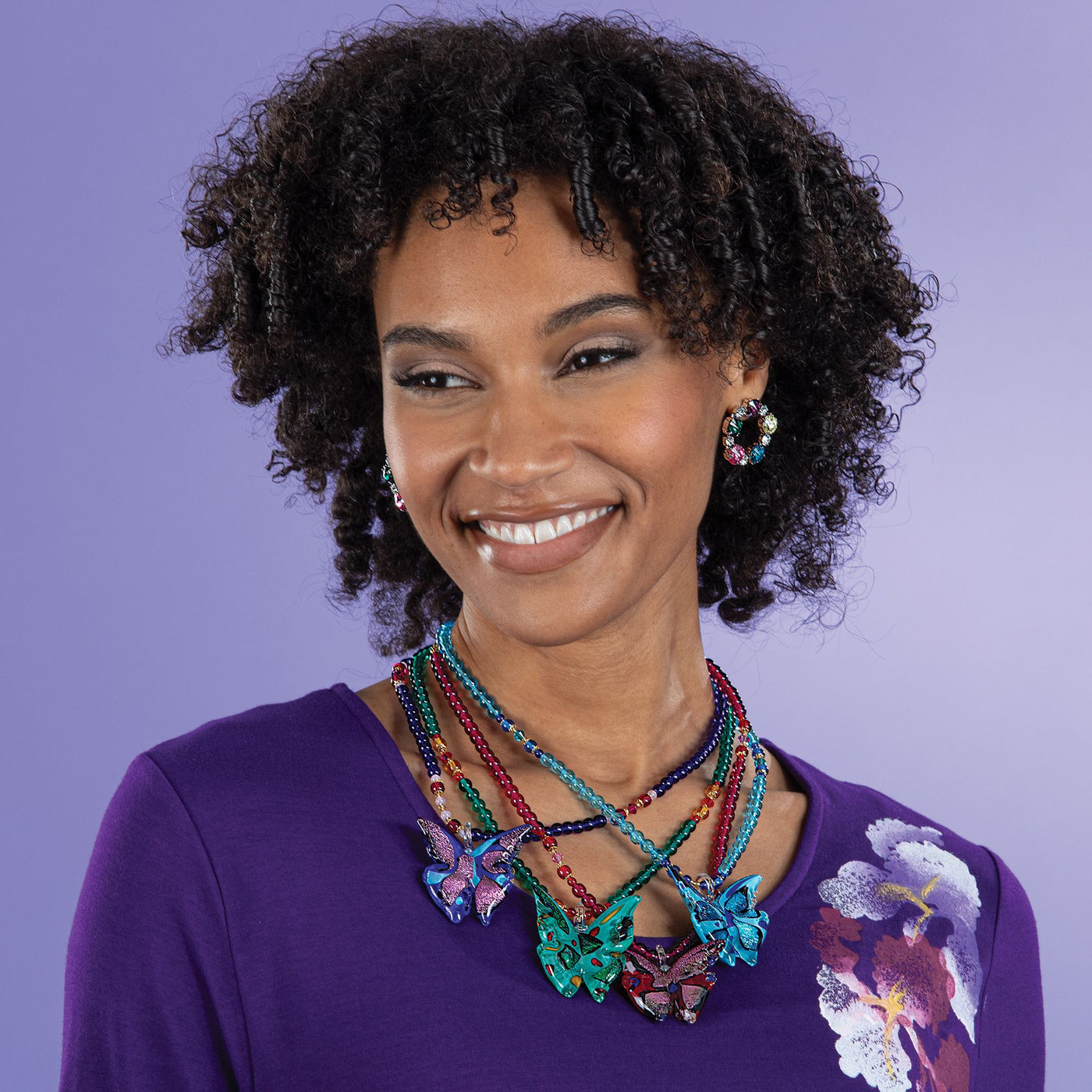 Spread Your Wings Blue Murano Glass Necklace Uno Alla Volta