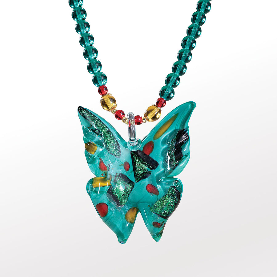 Spread Your Wings Lagoon Murano Glass Necklace