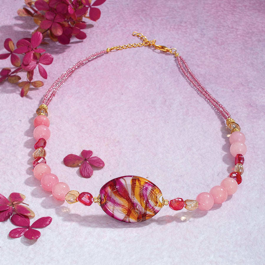 Feminine Fire Murano Glass Necklace